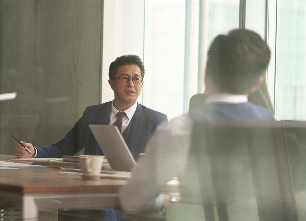 colleagues talking